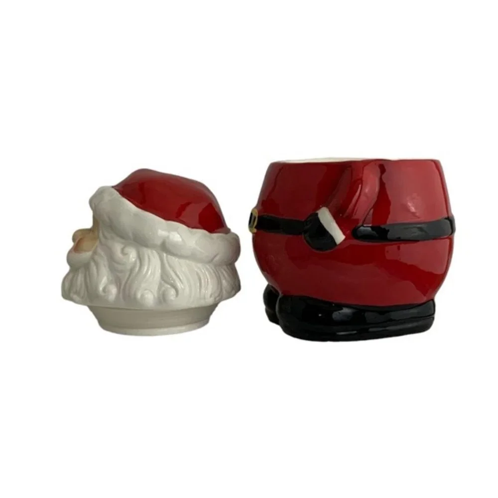 Santa Cookie Jar Nostalgic Christmas Holiday Jar Tight Seal Red White
